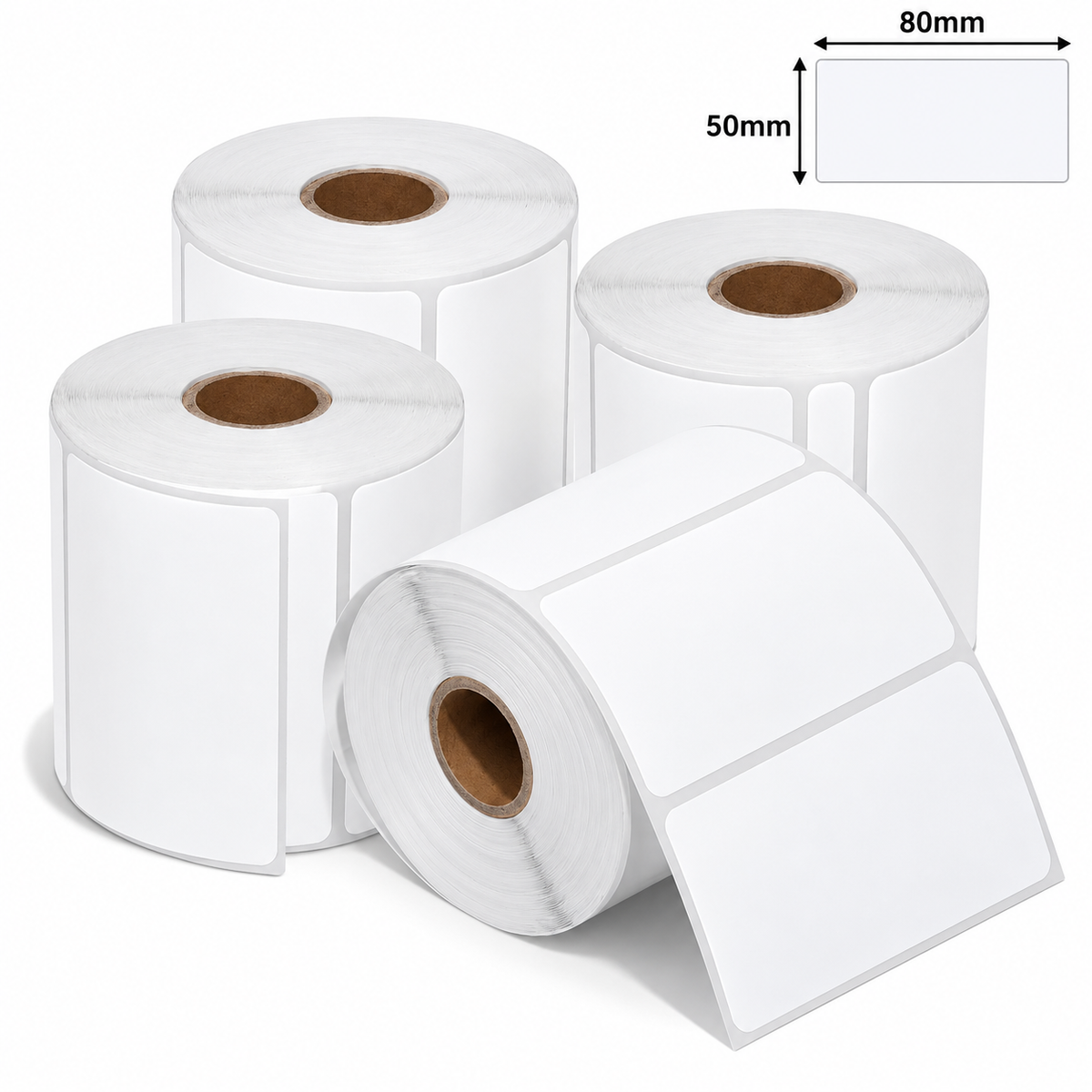 Etiquetas Térmicas Autoadhesivas 80x50mm Rollo 500 Unidades