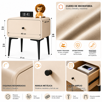 Pack x2 Velador Nordico Veladores De Madera Mesa Moderna 40x40x48cm