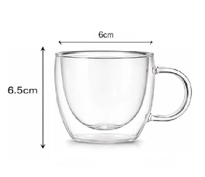 Taza Espresso Doble Vidrio 80ml Termica Cafe Transparente