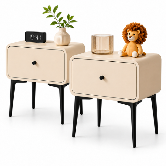Pack x2 Velador Nordico Veladores De Madera Mesa Moderna 40x40x48cm