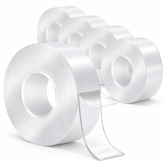 Pack 5 Cinta Silicona Adhesiva Doble Contacto Transparente 5mts (Copia)
