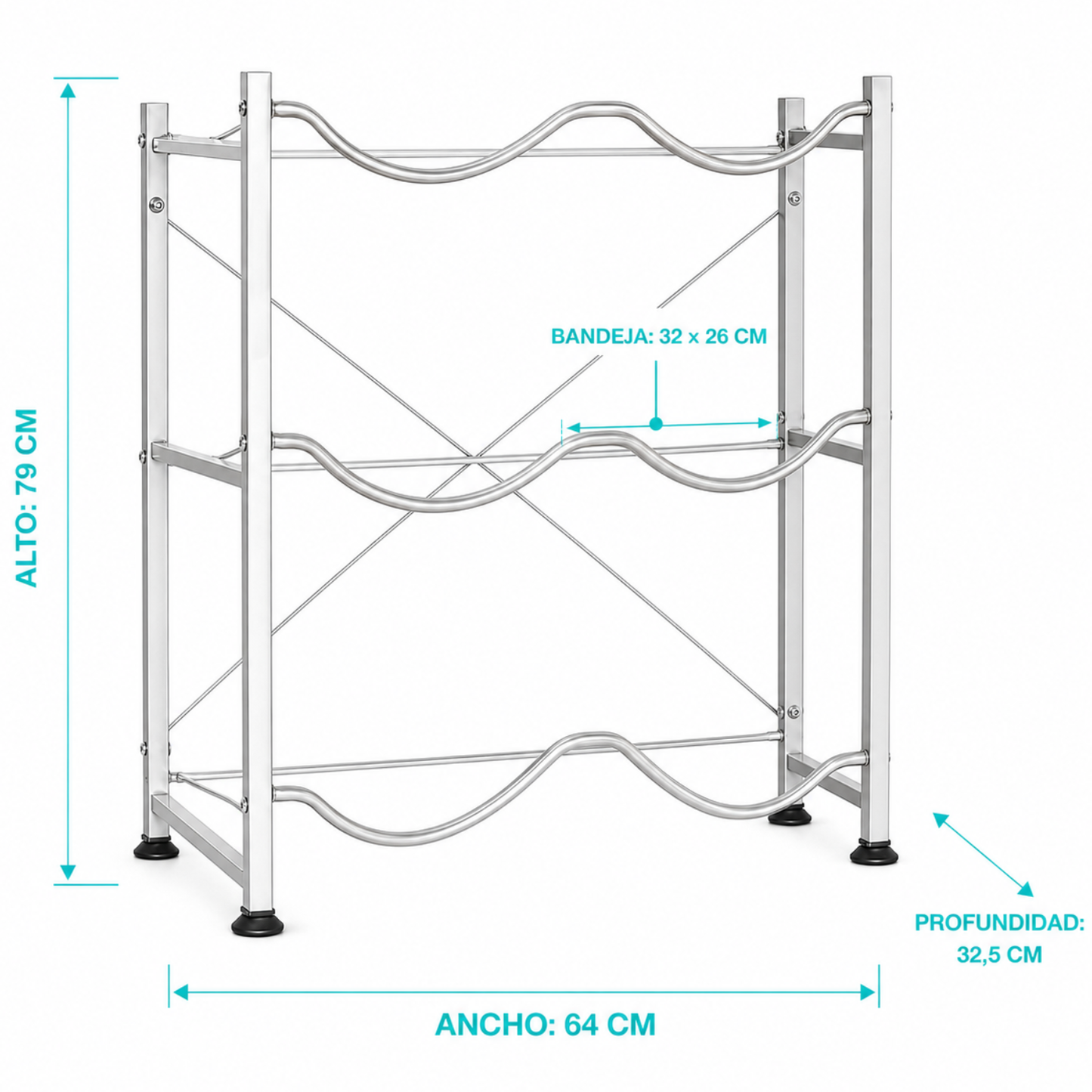 Estante Organizador Rack 6 Botellones Bidones Agua 20lt