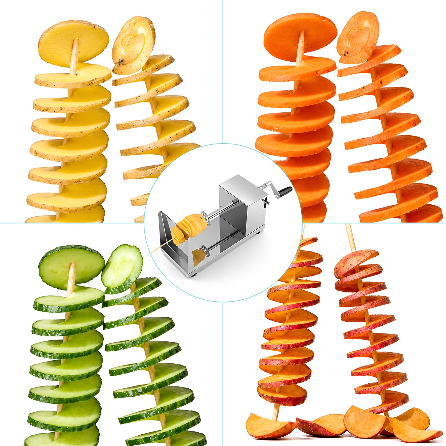 Maquina Cortador De Papa Espiral Cortador De Verduras Papas
