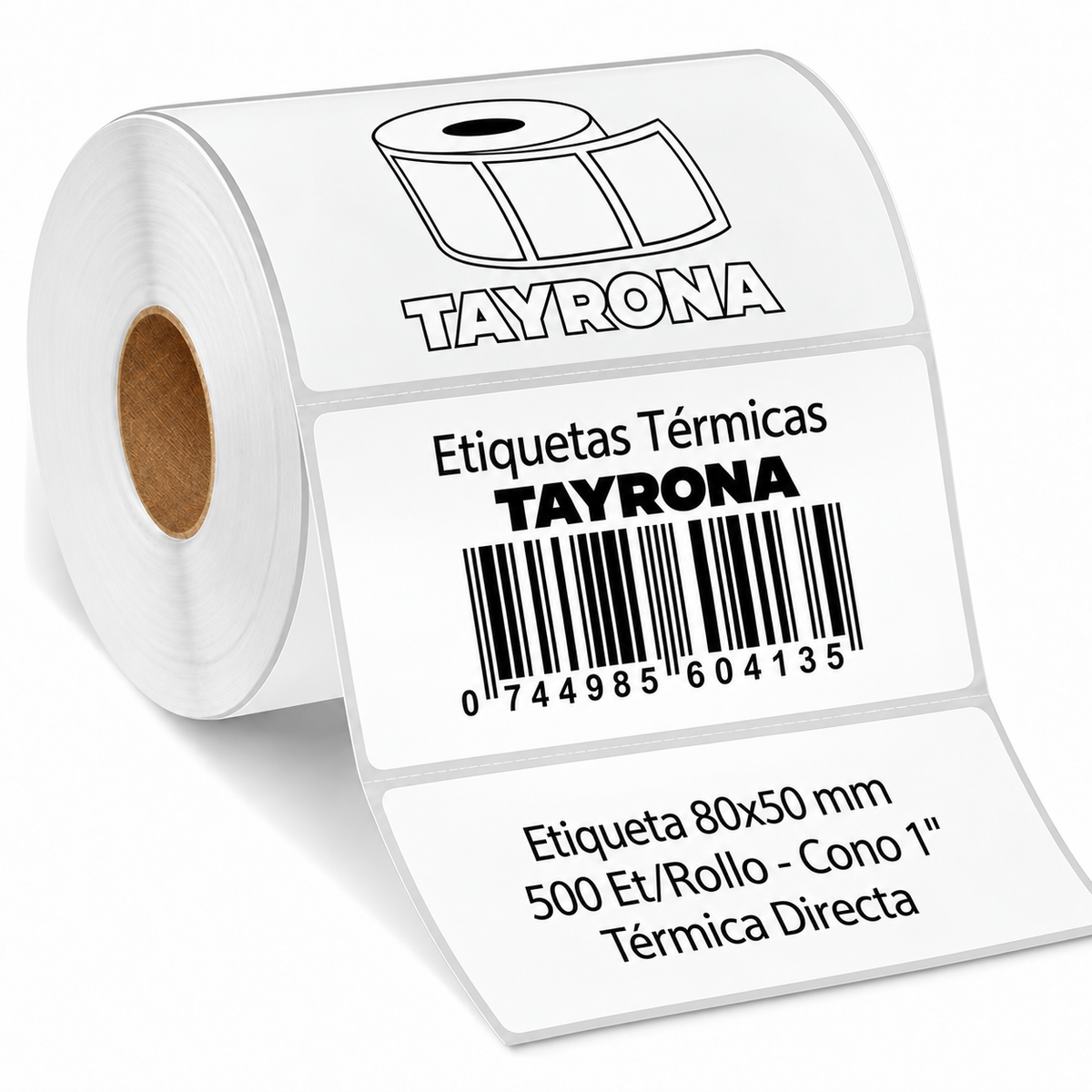 Etiquetas Térmicas Autoadhesivas 80x50mm Rollo 500 Unidades