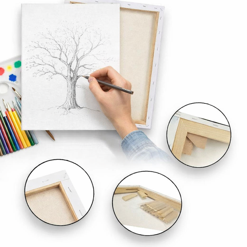 Bastidor De Madera Con Lienzo Lienzo De Tela 18x24cm