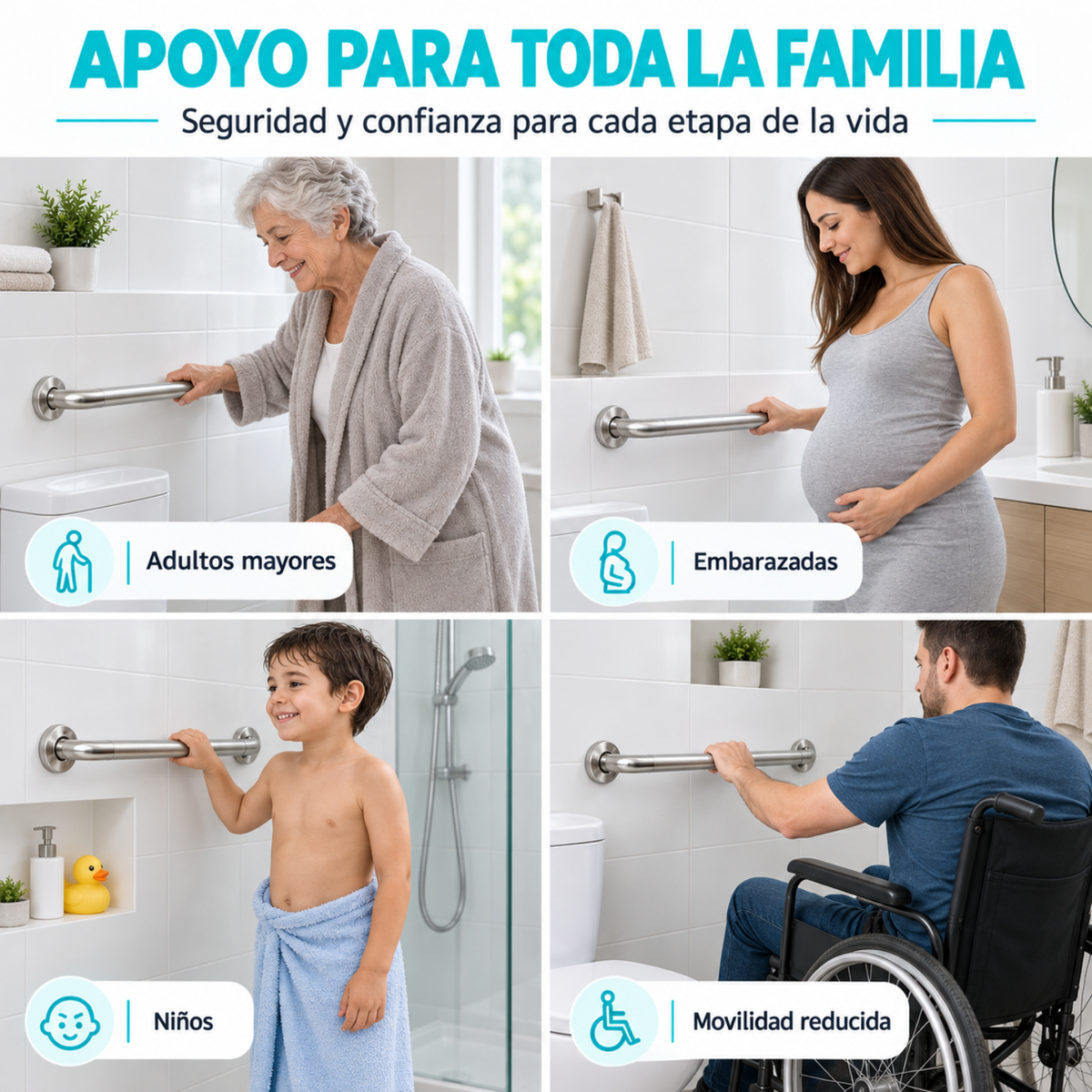 Barra De Seguridad Para Baño 50cm