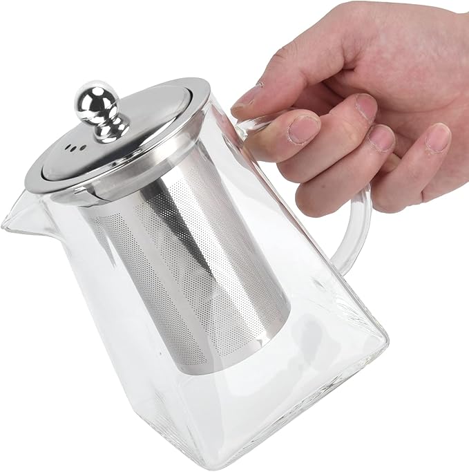 Tetera Difusor De Te Jarra Infusora Borosilicato Acero 750ml