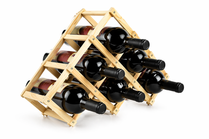 Porta Vino Botellas Plegable Soporte De Vino Madera 6 Pts.
