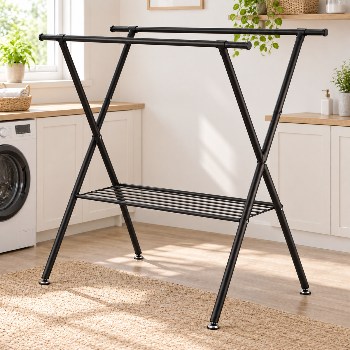 Tendedero Ropa Colgador Plegable Ajustable Extensible 141cm