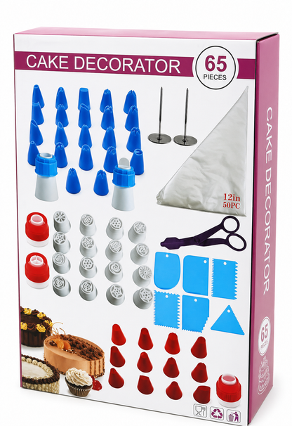 Set Kit De Decoración De Tortas Y Cupcakes Reposteria 65 Pcs