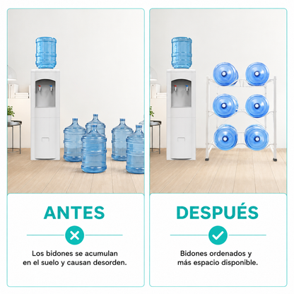 Estante Organizador Rack 6 Botellones Bidones Agua 20lt