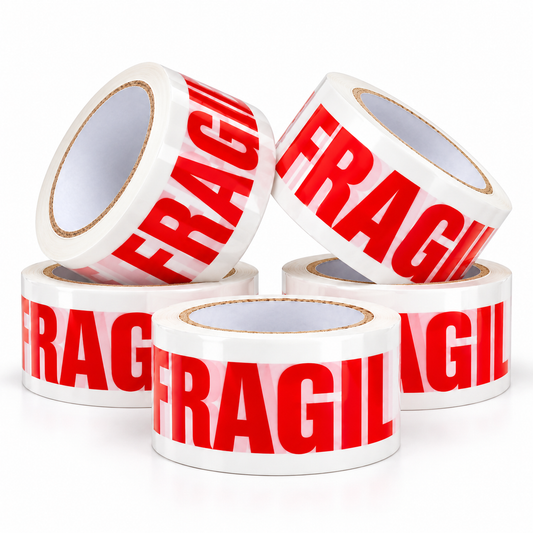 Pack 5 Huincha Fragil Embalaje Cinta Embalaje Fragil 250mts X4.5cm