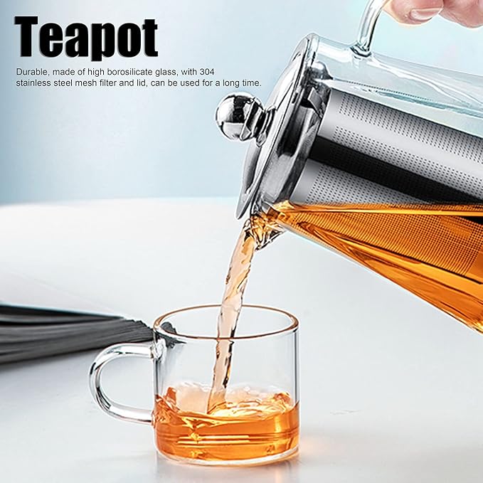 Tetera Difusor De Te Jarra Infusora Borosilicato Acero 750ml
