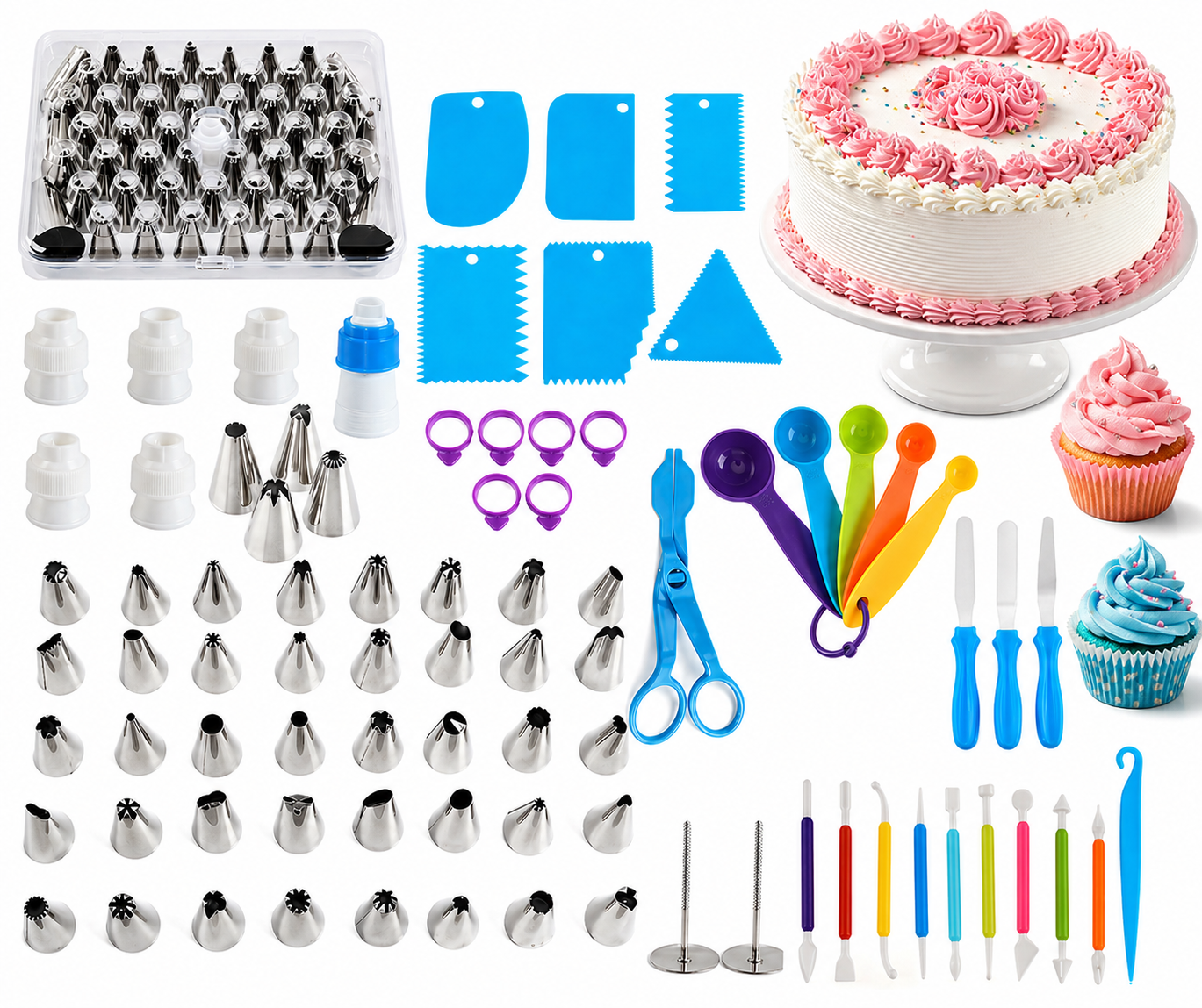 Set Kit De Decoración De Tortas Y Cupcakes Reposteria 90 Pcs