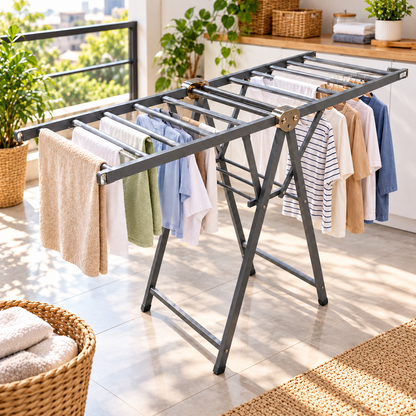 Tendedero Colgador De Ropa Plegable Ajustable Acero Inox