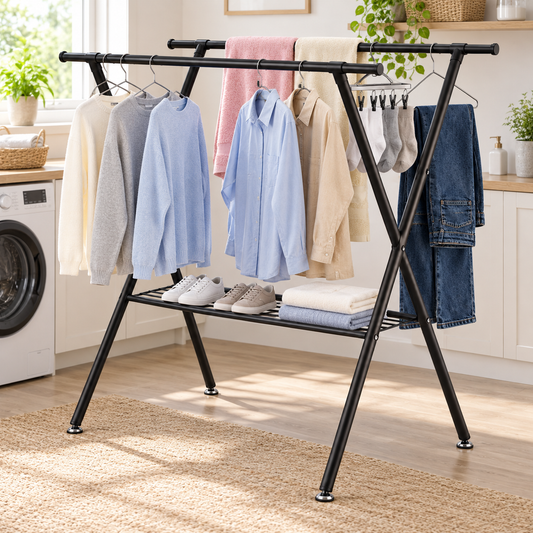 Tendedero Ropa Colgador Plegable Ajustable Extensible 141cm