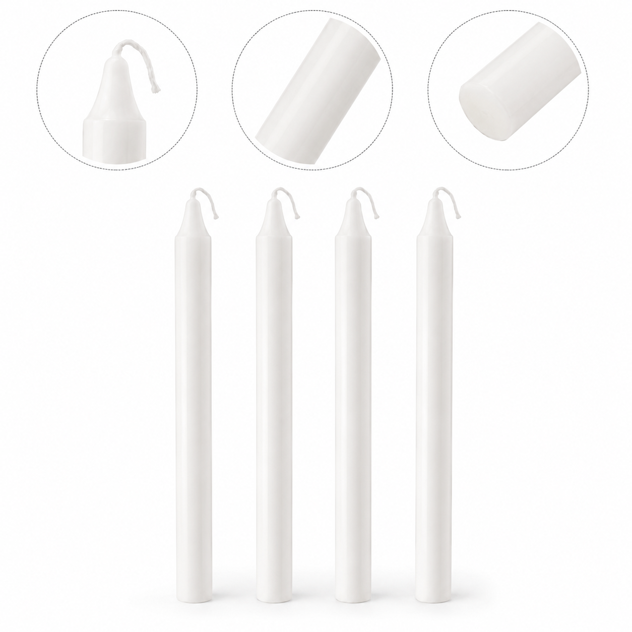 Pack X4 Velas Lisa Sin Aroma Velas Lisas Blanca 17cm