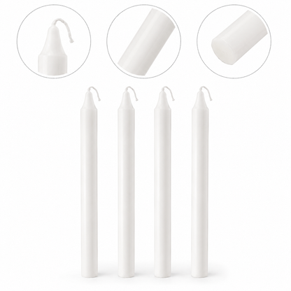 Pack X4 Velas Lisa Sin Aroma Velas Lisas Blanca 17cm