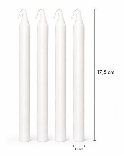 Pack X4 Velas Lisa Sin Aroma Velas Lisas Blanca 17cm