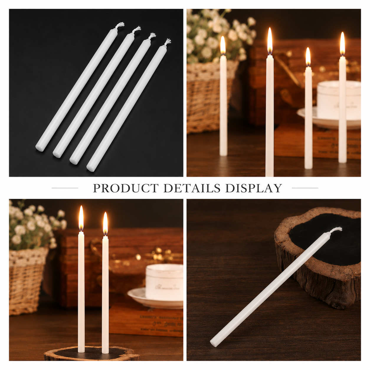Pack X4 Velas Lisa Sin Aroma Velas Lisas Blanca 17cm