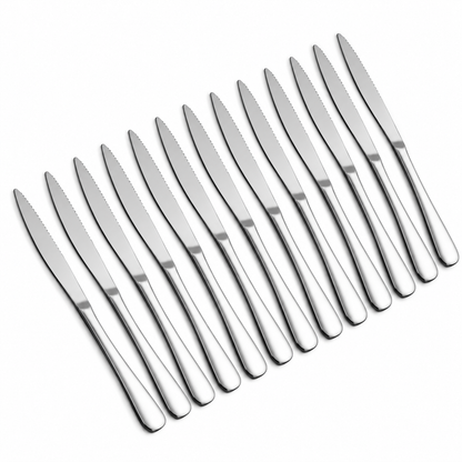 Pack X12 Cuchillos De Mesa Acero Inoxidable Cuchillo Cocina