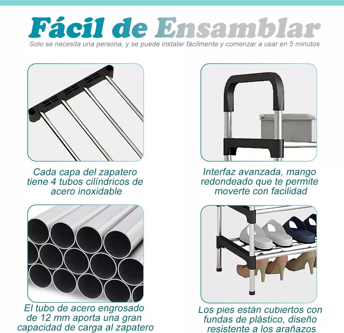 Mueble Zapatero Organizador Racks Zapatero Armable 6Niveles