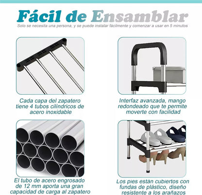 Mueble Zapatero Organizador Racks Zapatero Armable 6Niveles