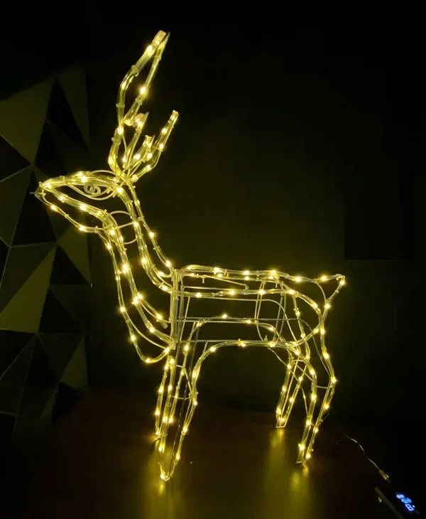 Reno Navideño Led Solar Decoración Navidad Exterior 85cm