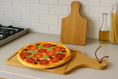 Tabla Madera Tablas Picoteo Plato De Madera Tabla Pizza 49cm