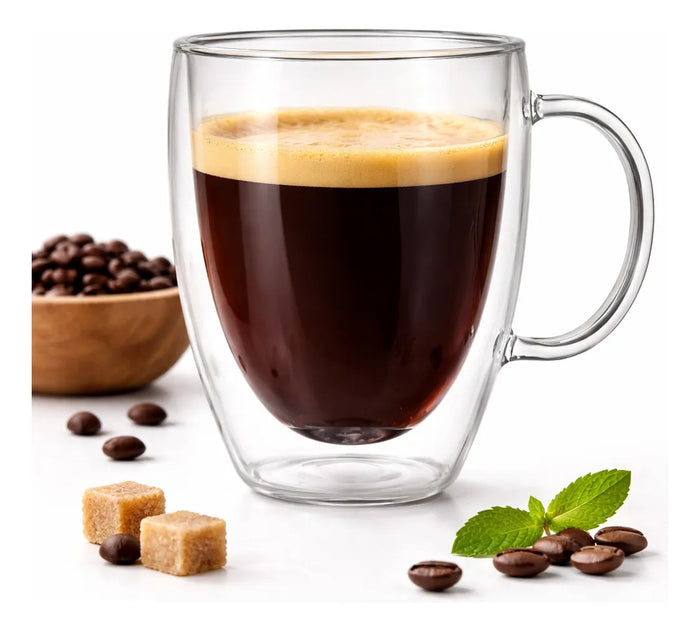 Taza Espresso Doble Vidrio 350ml Termica Cafe