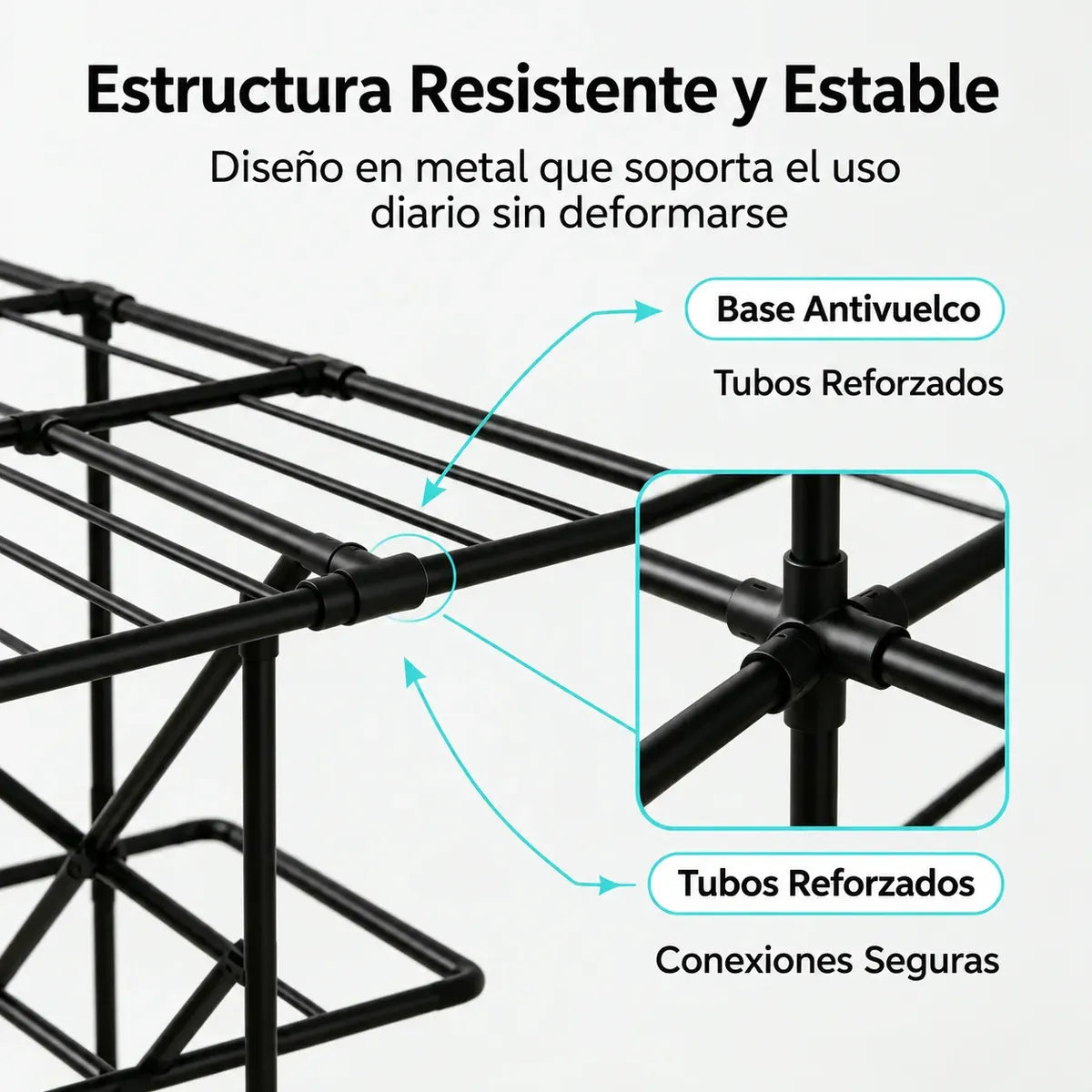 Tendedero Doble Multifuncional Colgador De Ropa Con Ruedas
