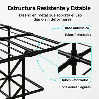 Tendedero Doble Multifuncional Colgador De Ropa Con Ruedas