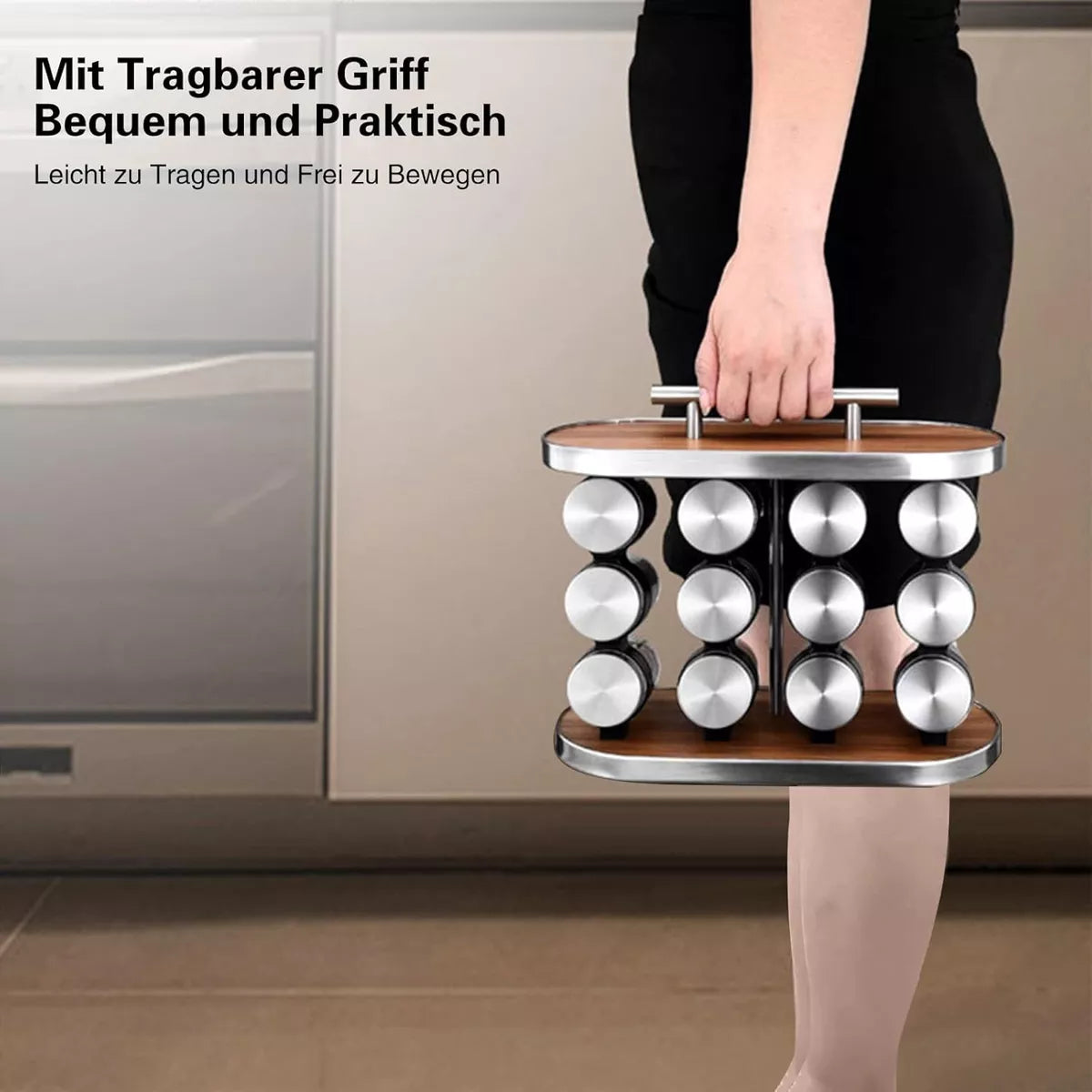 Porta Especiero Madera Condimentos Especieros 12 Frascos