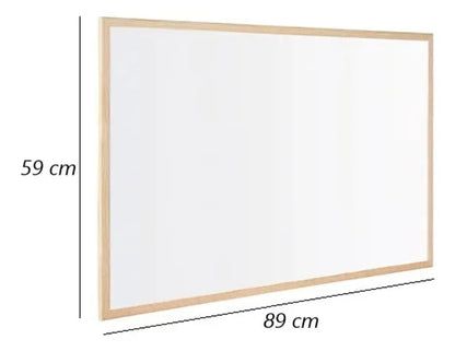 Pizarra Blanca Acrilica Pizarra Con Marco De Madera 90x60cm