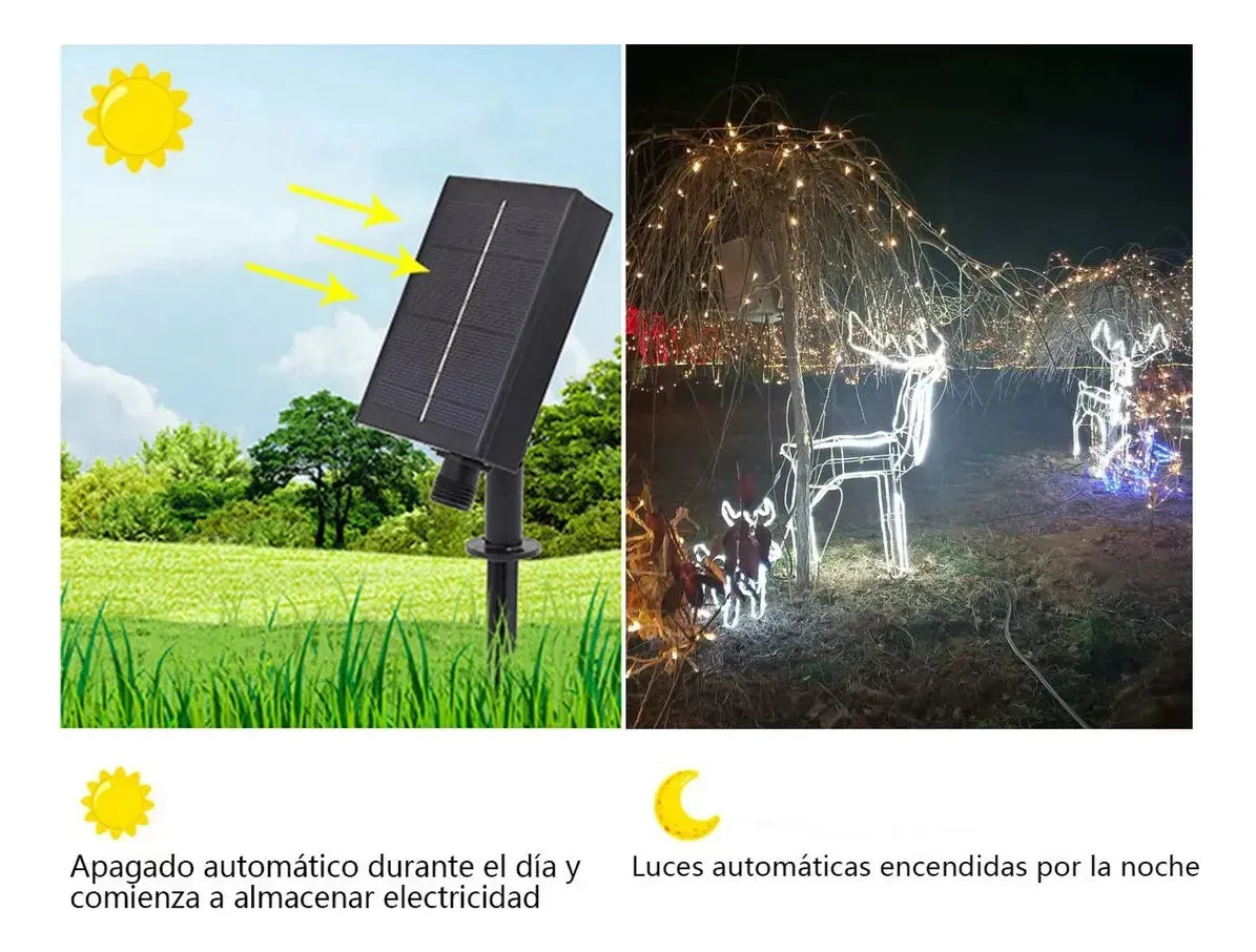 Reno Navidad Reno Navideños Multicolor Solar Adorno Exterior