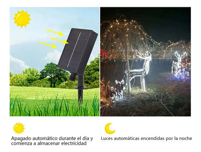 Reno Navidad Reno Navideños Multicolor Solar Adorno Exterior