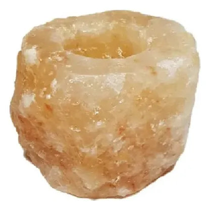 Porta Vela Sal Himalaya Rustico Candelabro Himalaya Natural