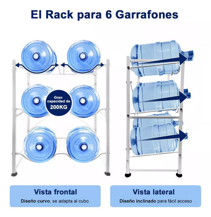 Estante Organizador Rack 6 Botellones Bidones Agua 20lt