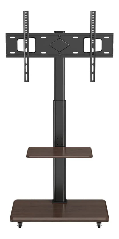 Soporte Tv Rack C/ruedas Movil Con Repisa Madera 32-65 Tv