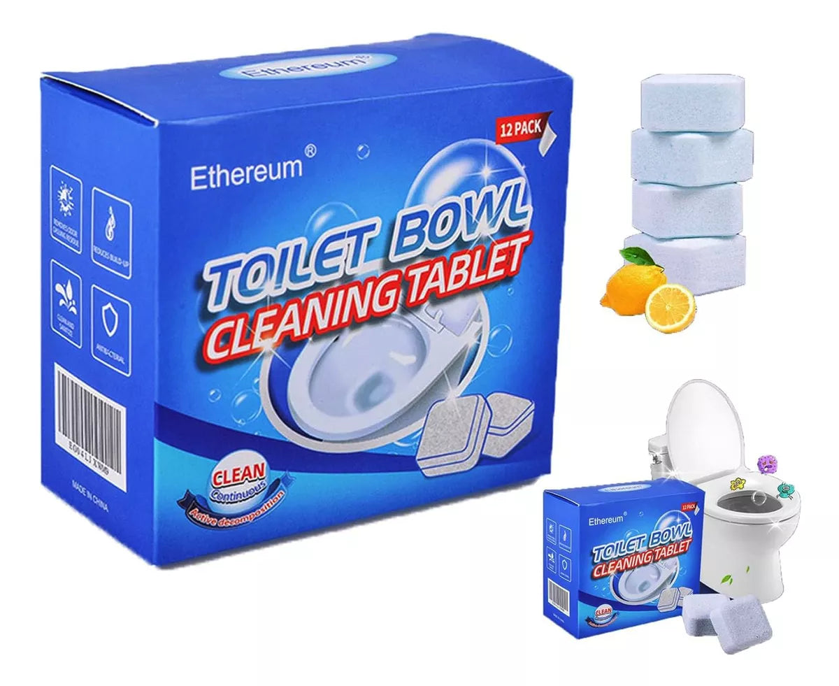 X12 Pastillas Efervescentes Para Inodoro Quita Sarro Wc Baño