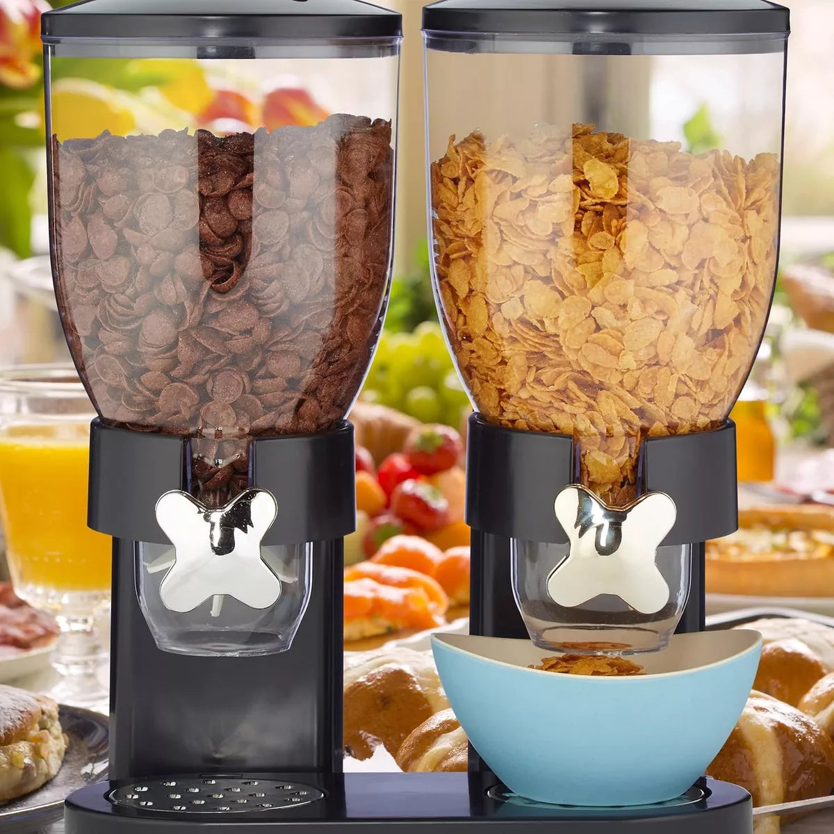 Dispensador Doble De Cereales Contenedores Alimentos 10lt