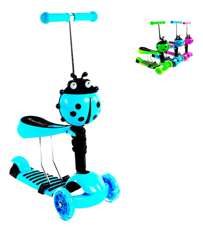 Scooter Monopatin 3 En 1 Scooter 3 Ruedas Niños Con Asiento