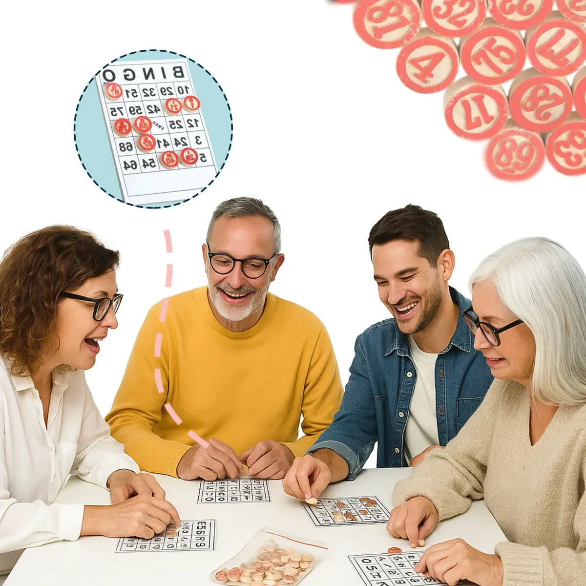 Bingo Clasico De Madera Loto Bolsa Juego De Loteria Numeros