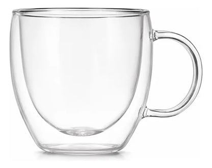 Taza Espresso Doble Vidrio 250ml Termica Cafe Transparente