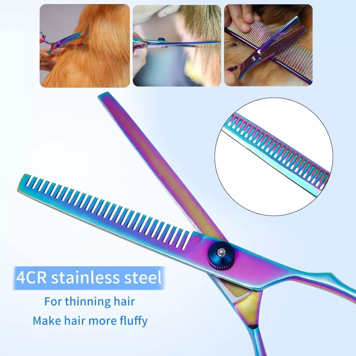 Set 3 Tijera Pelo Tijeras Peluqueria Canino Estuche Corte