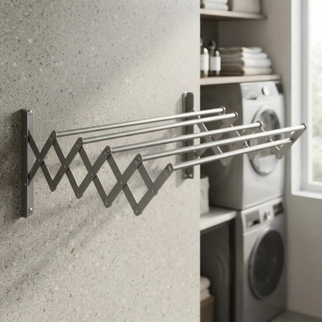Tendedero De Ropa Plegable Retractil Pared Extensible 100cm