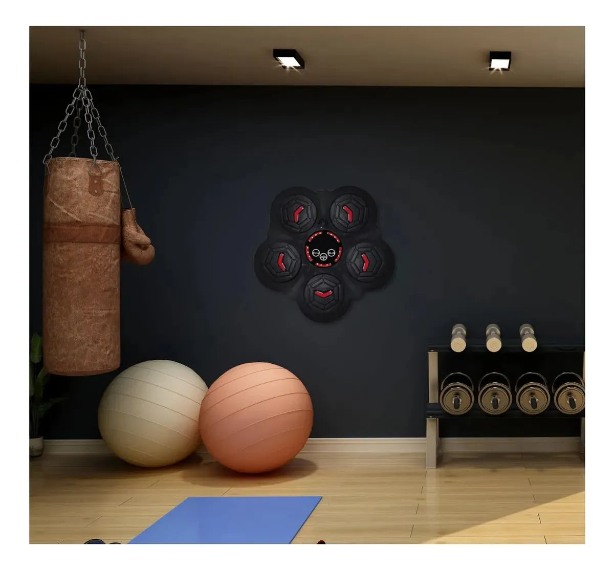 Maquina Boxeo Entrenamiento Bluetooth Panel De Boxeo Luces