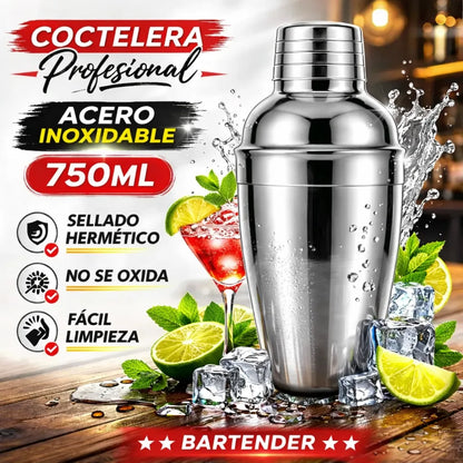Coctelera Profesional Acero Inoxidable 750ml Bartender