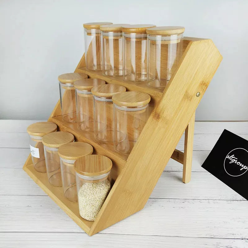 X12 Organizador Especie De Madera Condimentos Especieros