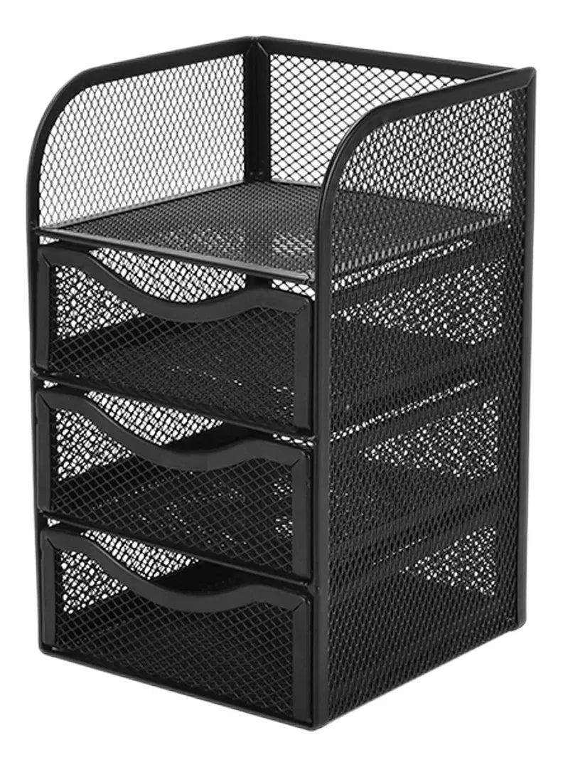 Organizador Escritorio Canasta Metal Almacenamiento 4niveles